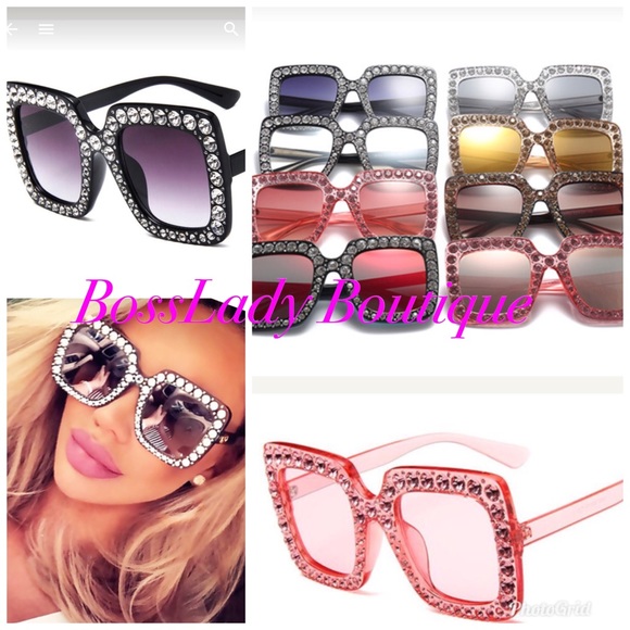 Oversized rhinestone Boss lady glasses - Picture 1 of 1